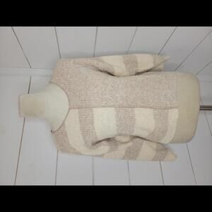 Gotham cream & tan colorblock sweater. Vintage 80s/90s